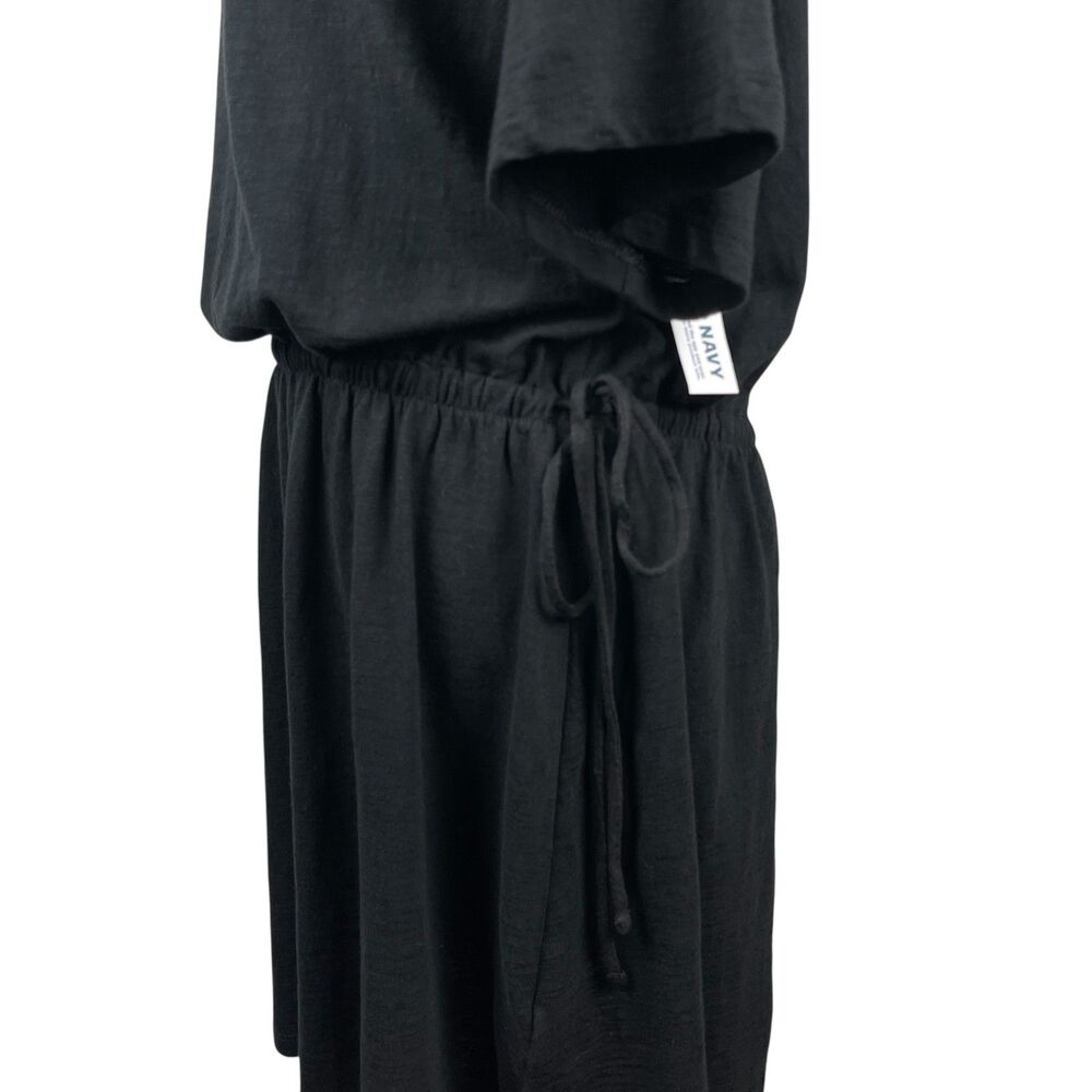 Old Navy Women's Dress XL Black Short Sleeve Cinched Waist Drawstring Cotton - Picture 6 of 11